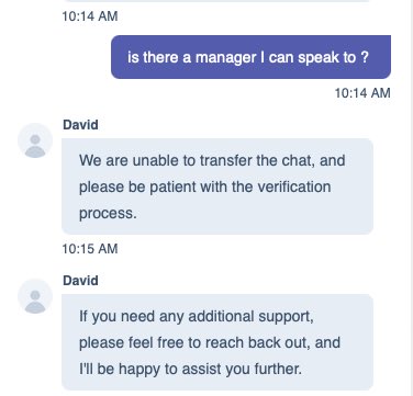 jonnykapps's tweet photo. @GoVeem your platform is awful and customer service is non existent. Absurd and nonsensical. I will go out of my way to warn people of this. https://t.co/Ot8MbjHKIC