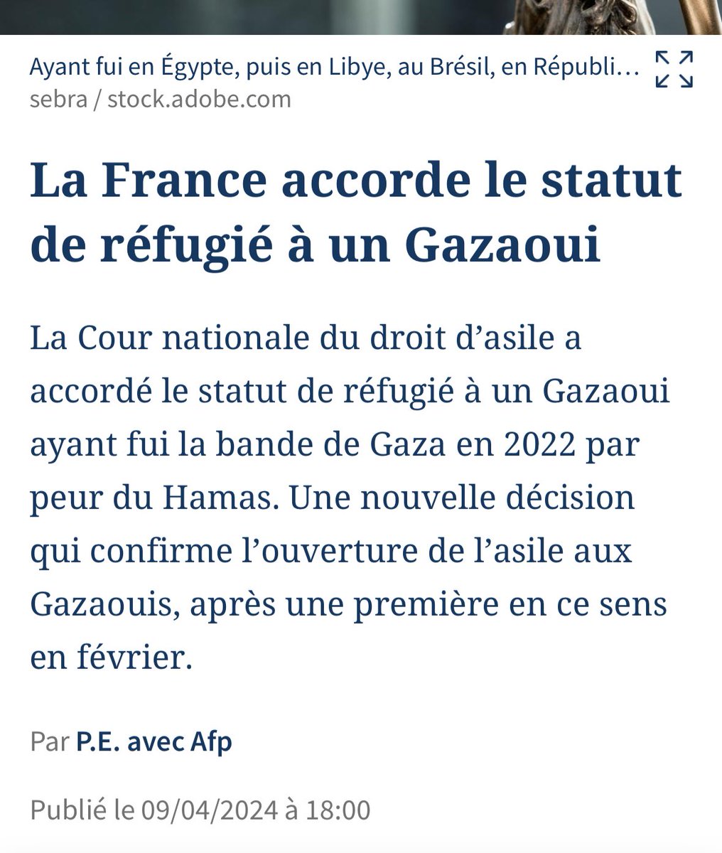 Un Gazaoui fuyant le #Hamas réfugié en #France. Les Palestiniens vivent sous une dictature islamiste depuis 2006. Mais bien entendu, les soit disant élus pro-palestiniens préfèrent parler d'#Israel. Ca rend d'avantage populaire que de critiquer les islamistes. #Gaza