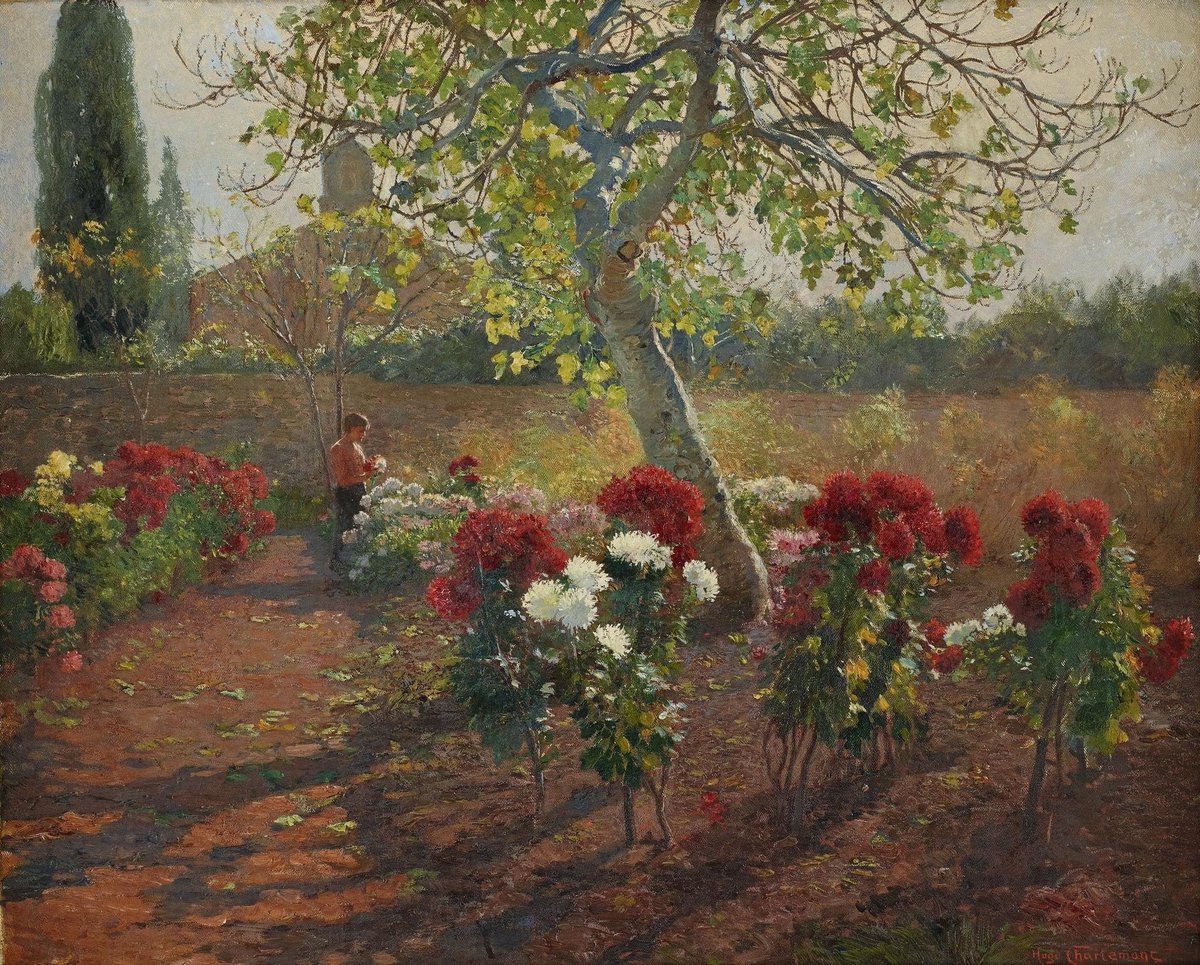 'En el jardín de flores', del pintor austriaco Hugo Charlemont (1850 -1939).