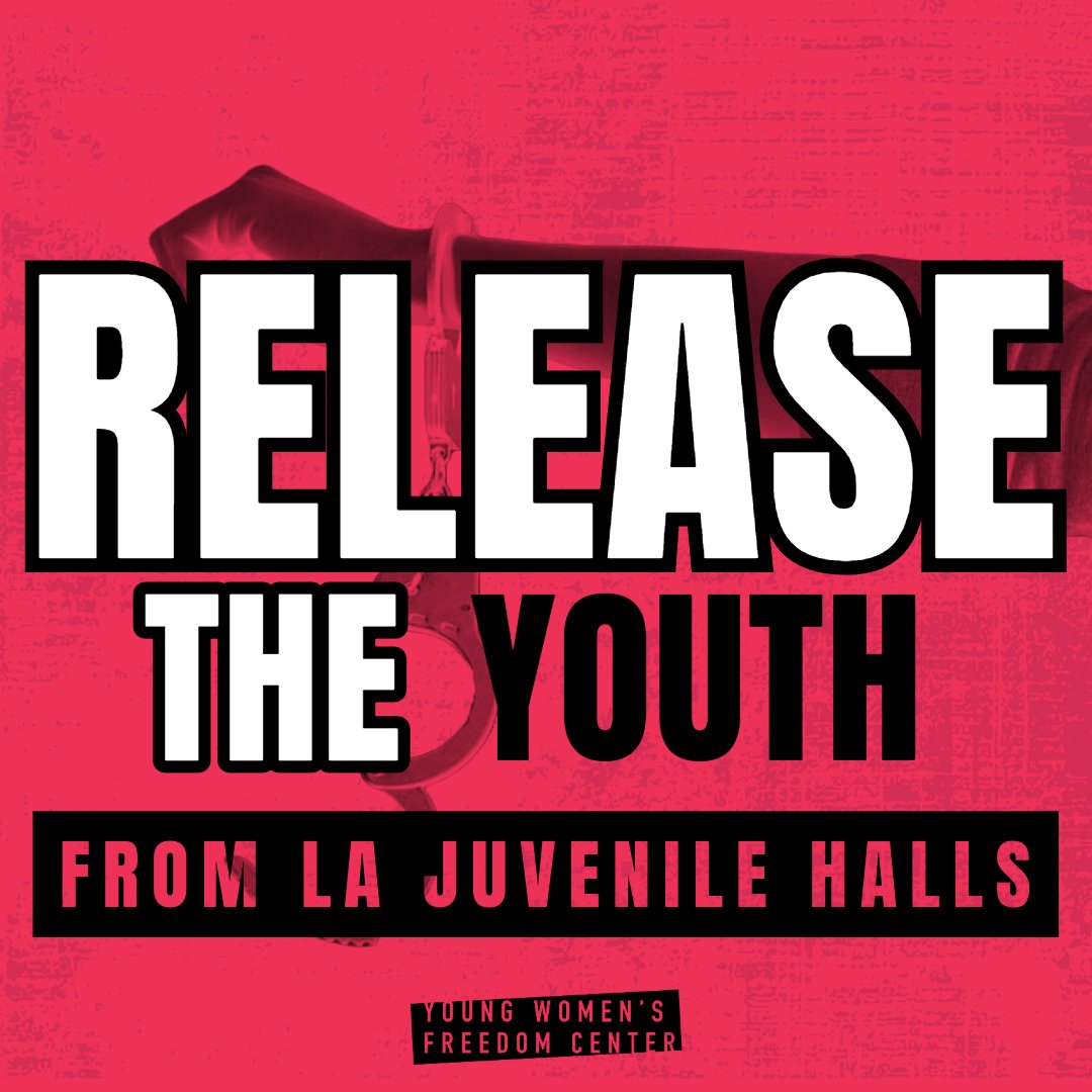 THE TIME IS NOW to Release the Youth from LA Juvenile Halls!

Incarcerating youth is NOT the answer!

They deserve BETTER! Shut it down and #FREETHEYOUTH!

#FreeOurFuture #ywfc #youthjustice #juvenilehall #incarceration