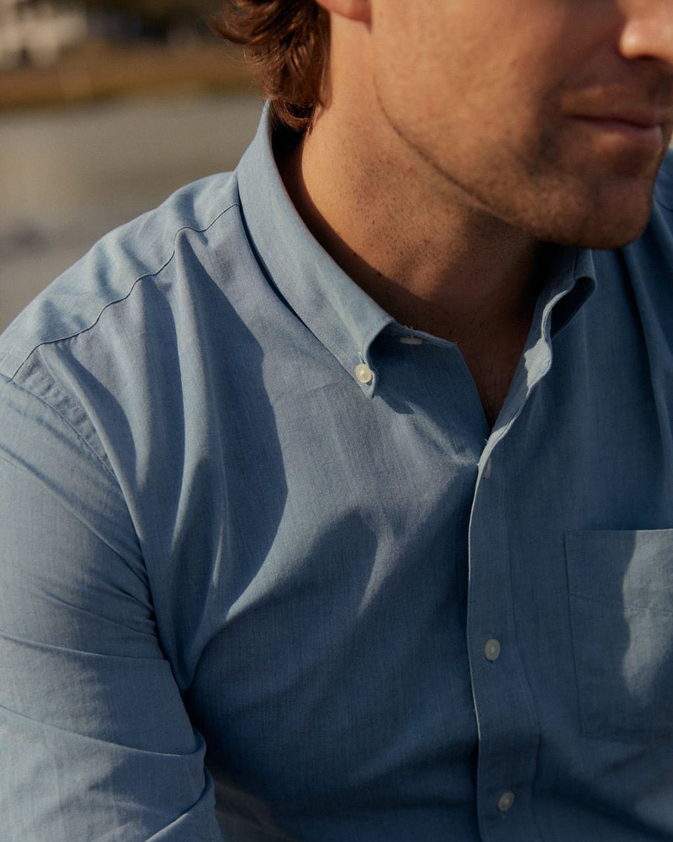 Introducing the epitome of laid-back elegance.

Our new Chambray Dress Shirts are crafted from 100% premium cotton. Available in two color washes: medium and light wash. These shirts combine comfort with effortless style.

Shop new arrival shirts: shorturl.at/bmvFR