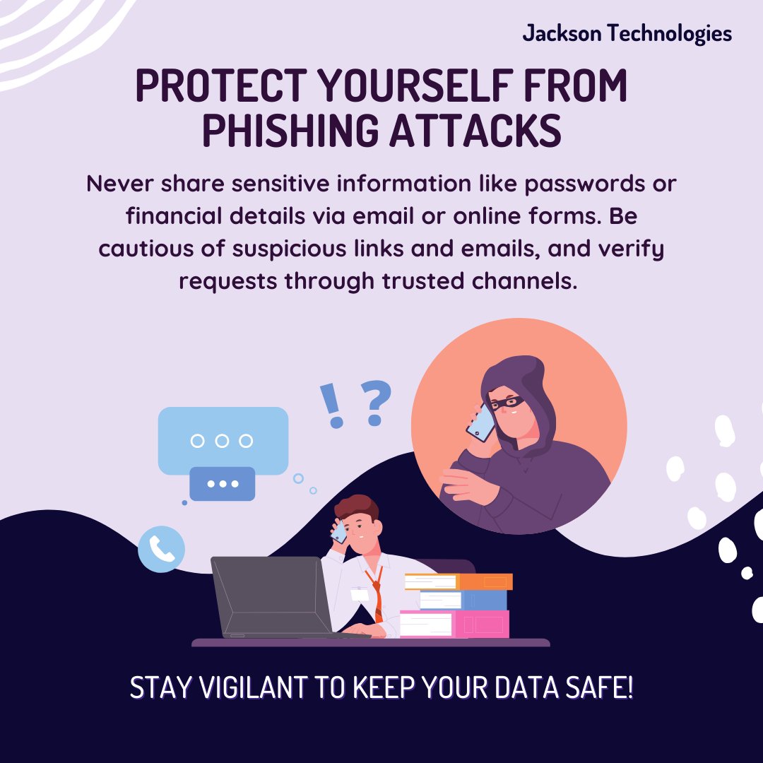 Protect yourself from Phishing attacks! Stay vigilant to keep your data safe!

Contact us to learn more! 

#cybersecurity #cyberattacks #CybersecurityRiskAssessment #cybersafety #cyberstrategy #dataprivacy #dataprotection #databreaches #datasecurity #phishing #phishingawareness