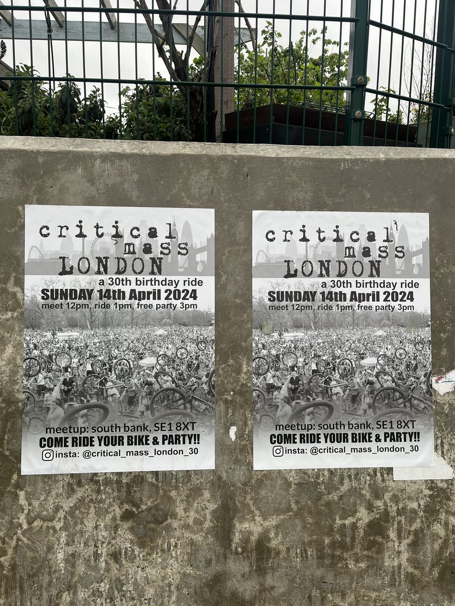 critical mass next Sunday. As advertised on Burgess Park to Peckham cycle route