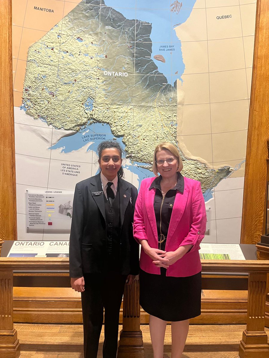 A pleasure to welcome #Dufferin-#Caledon's Shylah Sandhu to Queen's Park. Shylah is participating in Ontario's Legislative Page Program, where approximately 150 students each year from across the province get to experience the provincial legislature in action.