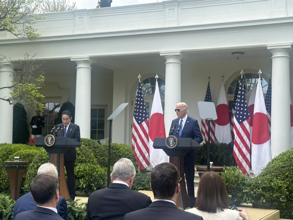 Biden and Kishida in the Rose Garden