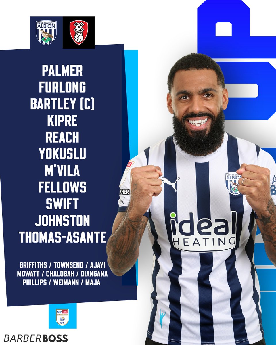 Your Albion XI to take on the Millers! 📋 𝗨𝗧𝗔! 🫡 @BarberbossUK | #WBA