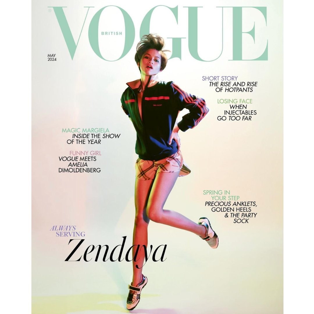 In @BritishVogue's latest issue, cover star #Zendaya discusses her new tennis movie #Challengers, co-hosting the upcoming #MetGala, fashion, fame, and how #Beyonce inspired her to adopt her own alter-ego ✨ #CoversWeLove