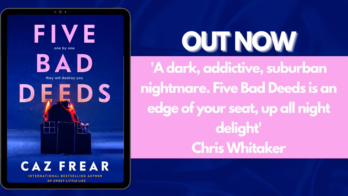 HAPPY PUBLICATION DAY to international bestselling author @CazziF #FiveBadDeeds is a dark and twisty thriller all about secrets, lies and revenge. Someone is determined to destroy Ellen Walsh and everything she cherishes... amzn.to/43jSZzr