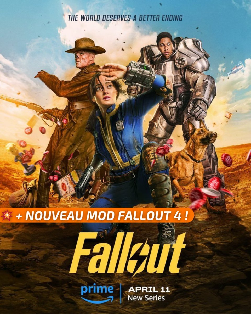🔥 Fallout 🔥 : La série arrive plus tôt que prévu ! Fallout sera disponible en France à partir de 3h00 du matin, ce jeudi 11 avril sur Prime Video ! 😁 Découvre ce que les 8 épisodes te réservent (+une exclu pour les gamers 👀)👇