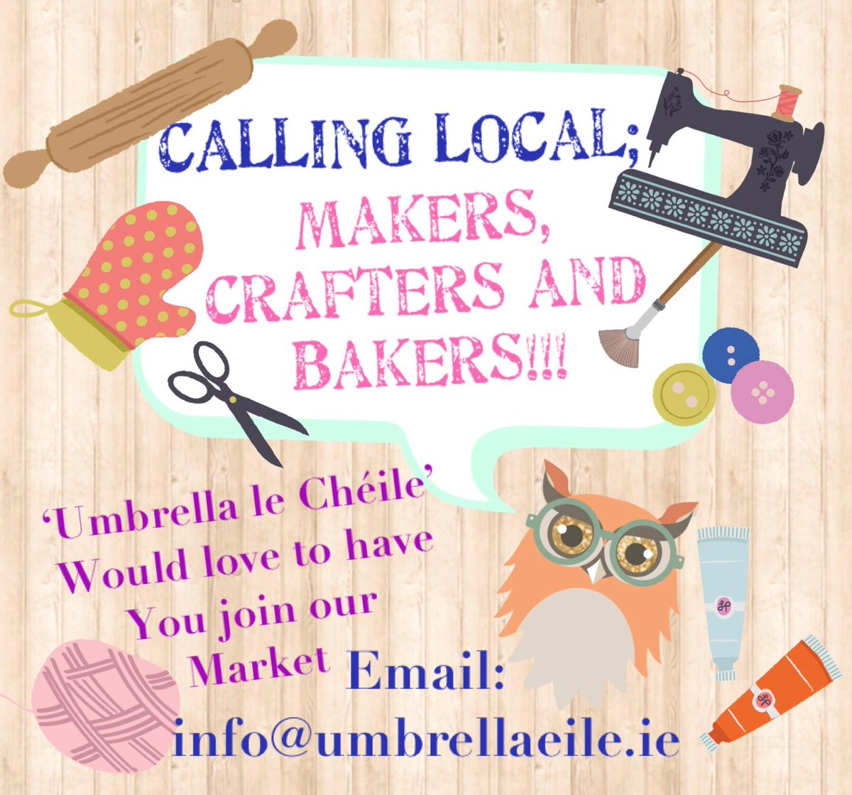 Want to join a supportive community network of creatives and trade at our monthly markets in the Galway Rowing Club? If you are a Galway-based maker (or baker!), we would love to hear from you!

#Galway #Countygalway #madeingalway