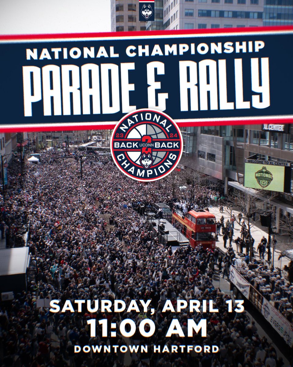 THE PARTY DON'T STOP 🎉 See you in Downtown Hartford Saturday, UConn Nation! uconnhuski.es/victory-parade