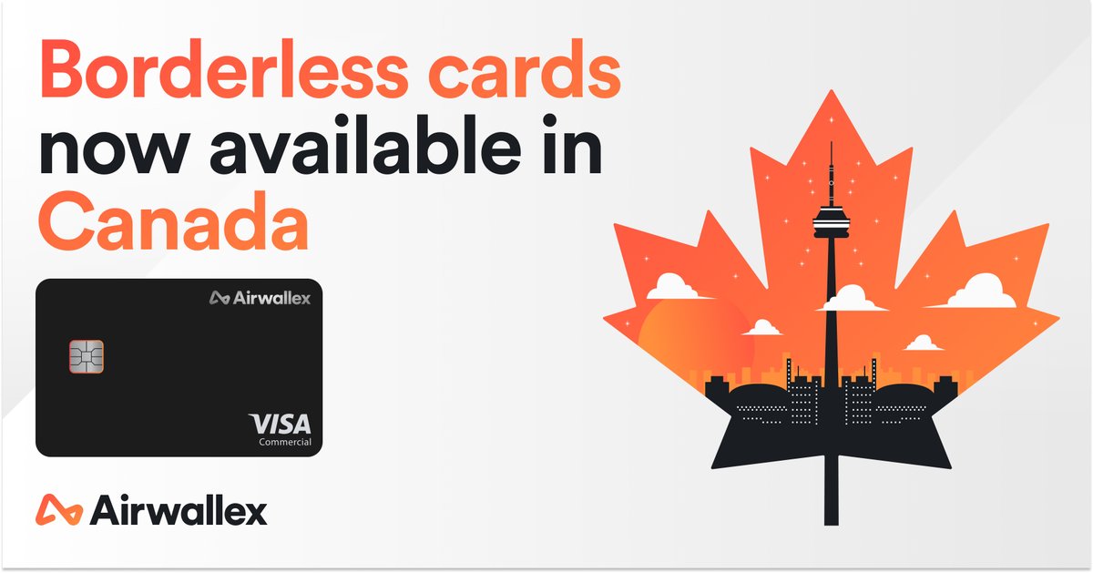🇨🇦 Our Airwallex Borderless @Visa Cards are officially available in Canada! 🇨🇦 Learn more about our Airwallex Borderless Card here 👇 bit.ly/3VSptyS #BusinessBeyondBorders #fintech