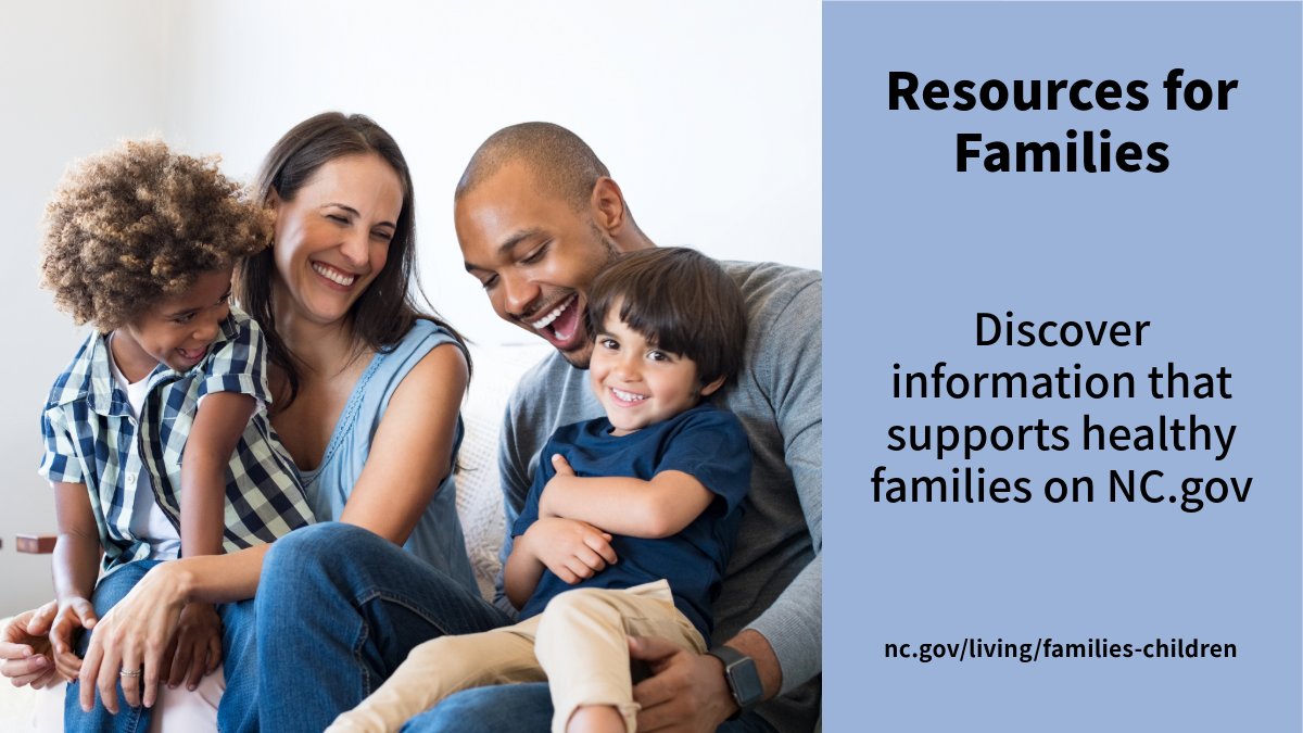 From information on how to get a marriage certificate to resources for caring for children, find support for your family on nc.gov. Learn more here: nc.gov/living/familie…