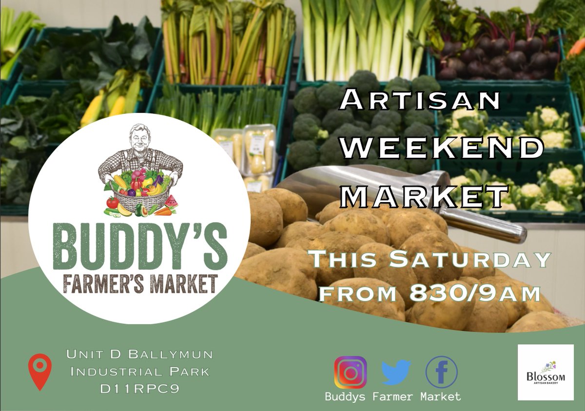 Exciting news for the weekend📢 We will be having our first Artisan Food Market this saturday from 830am with lots of quality Irish produce, food as well as the farm shop and Blossom Artisan Bakery Looking forward to seeing you all at the weekend😀🍓