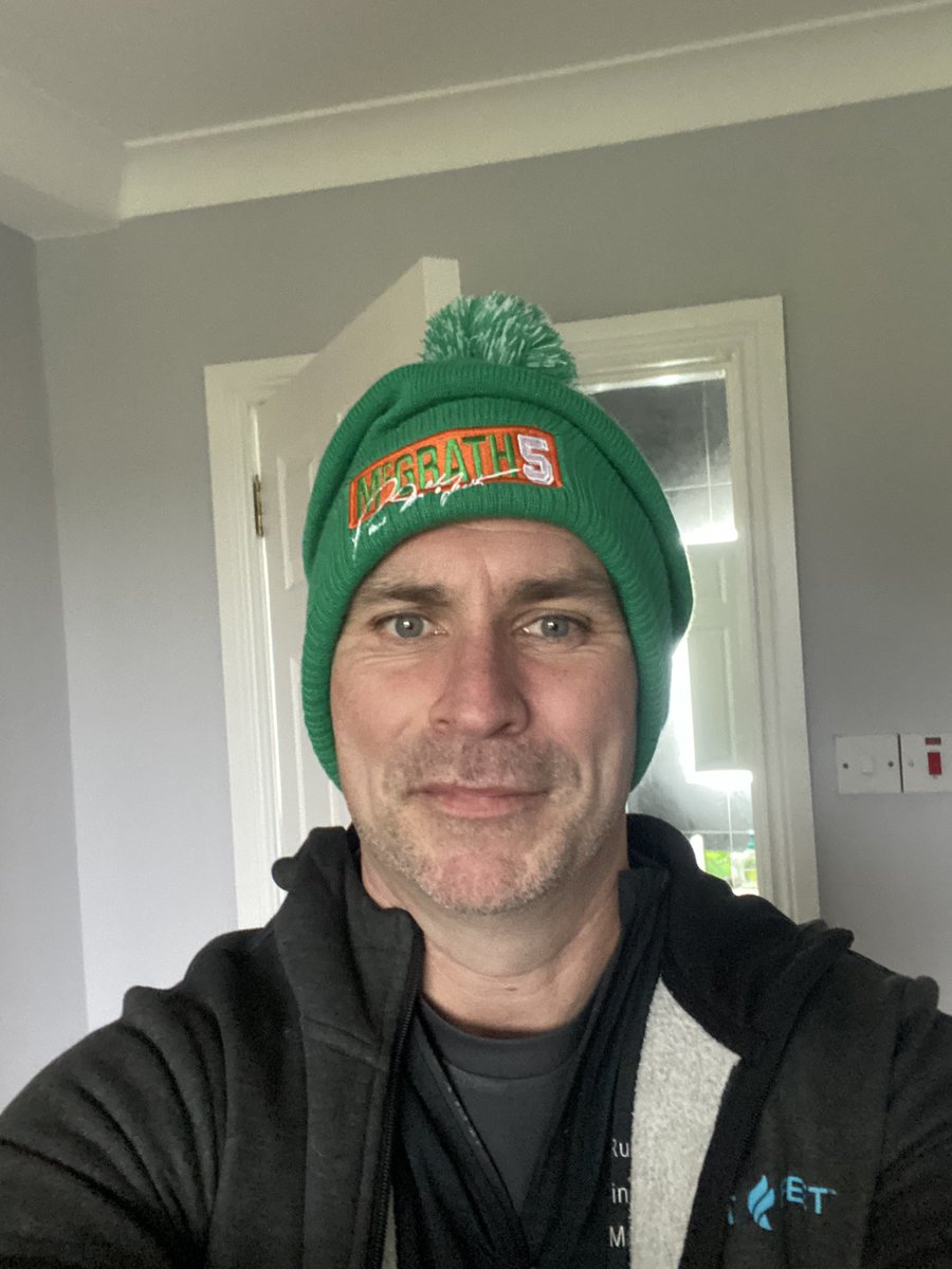 It’s wild out there!! Bringing the dogs for a walk and so happy to have my @Paulmcgrath5 beanie to wear! Just like him as a person and player! The very best quality!