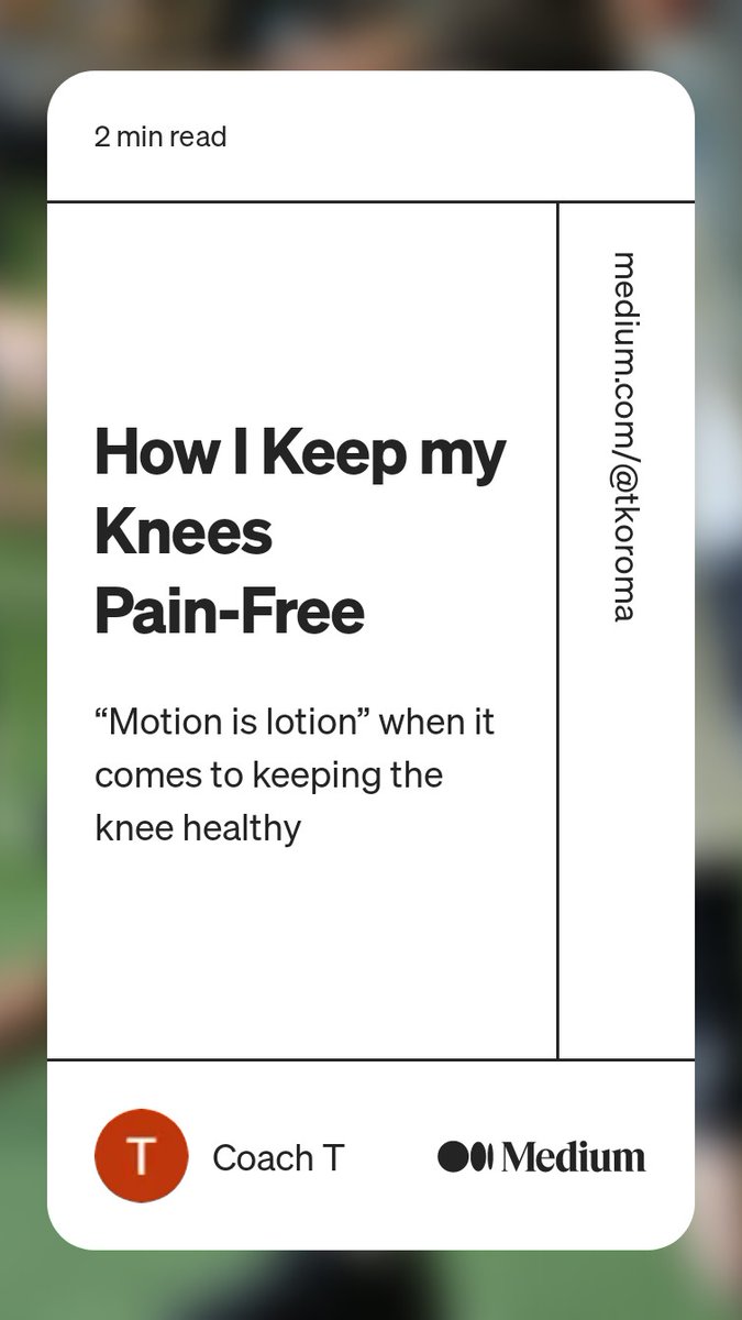 Knee pain (aka patellar tendonitis) is one of the most common issues athletes run into. Instead of going for the ice bag and pain relievers, try getting movement in the joint & increase blood flow. Read more on some tips & tricks from @tejankoroma56 💪🏻 medium.com/performance-co…