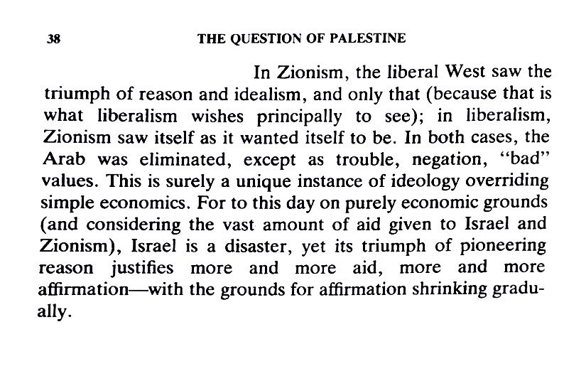 “[…] on purely economic grounds, Israel is a disaster” [Edward Said]