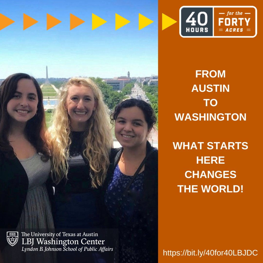 #UT40for40 starts today! Please consider supporting the LBJ Washington Center's programs and students. Select LBJ Washington Center as your fund designation here: bit.ly/40for40LBJDC