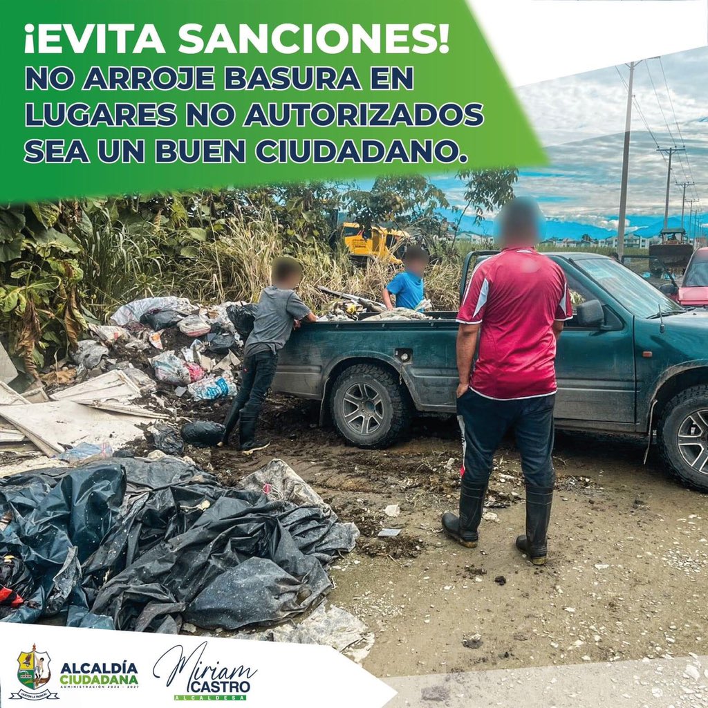 MiriamCastroRC5's tweet photo. Denuncia a los malos ciudadanos que arrojen desperdicios en lugares no permitidos; todos somos responsables de mantener un ambiente sano y limpio.

#MiriamCastroAlcaldesa 
#ElPoderYaEsDelPueblo https://t.co/hCWlUFQC0M