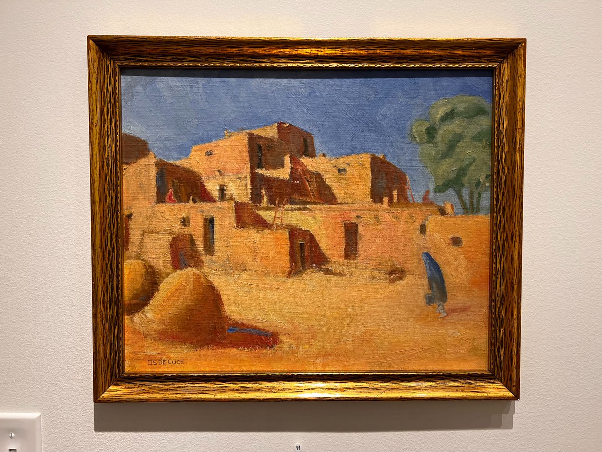 Stop by @NWMOSTATE Olive DeLuce Fine Arts to view 'Olive DeLuce and Her World,' which explores her career through her paintings and mementos. Pictured is 'North Pueblo Taos, NM' an oil piece from 1937. The galleries are open Tuesdays, Thursdays 1-7, Wednesdays 9-1 & Fridays 10-1.
