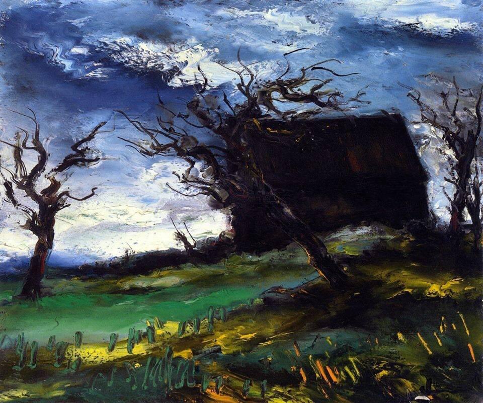 Maurice De Vlaminck (1876-1958) Paesaggio 

Alberi che soccombono a tanta bellezza scolpita dal vento.