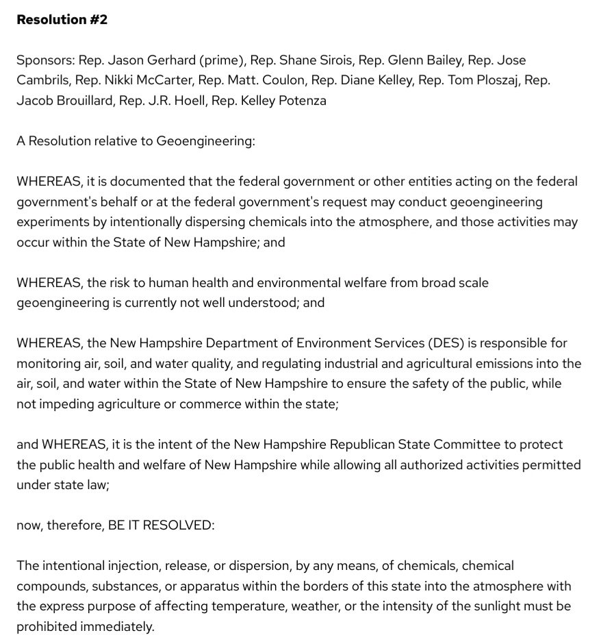 Resolution going before the New Hampshire Republican 2024 Biennial Convention on Saturday April 13th. End geoengineering now! @NHGOP @NHDems @LPNH
