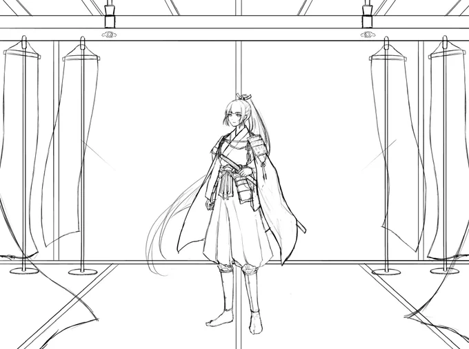良いな〜と思ったものを採用してラフを描いてる。ここまでアイビスペイント 