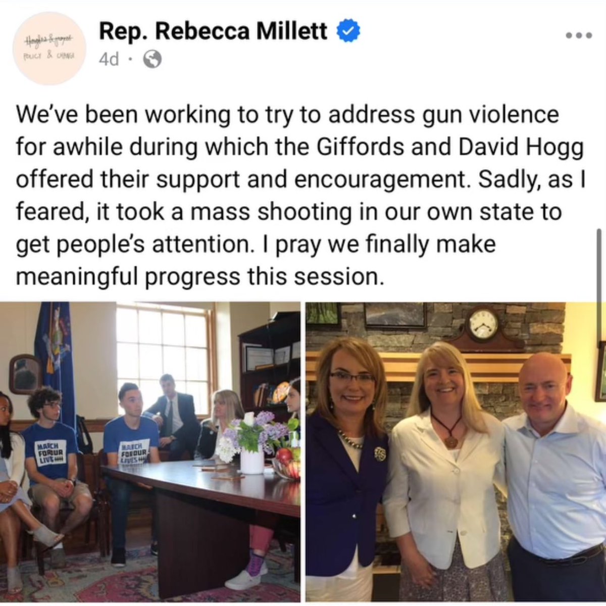 I still feel guity about those meetings in 2019. Maine Democrats had the legislature and did next to nothing on guns despite the students of MFOL explaining the dangers of not passing a strong red flag law. Had Democrats listened Lewiston may have been prevented.