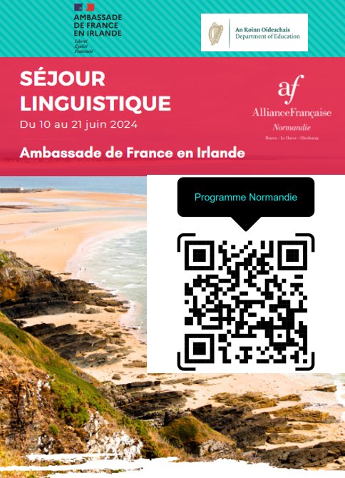 🌟Appel à candidature jusqu'au 10/05🌟 ➡️Postulez pour participer à 2 semaines de formation en #Normandie du 10 au 21 juin 🇲🇫🤝🏼🇮🇪 👉🏽 cutt.ly/fw4JOXmt @AFNormandie @Education_Ire @CotentinUnique @AIPLF_Ireland @ftaire @languages_ie