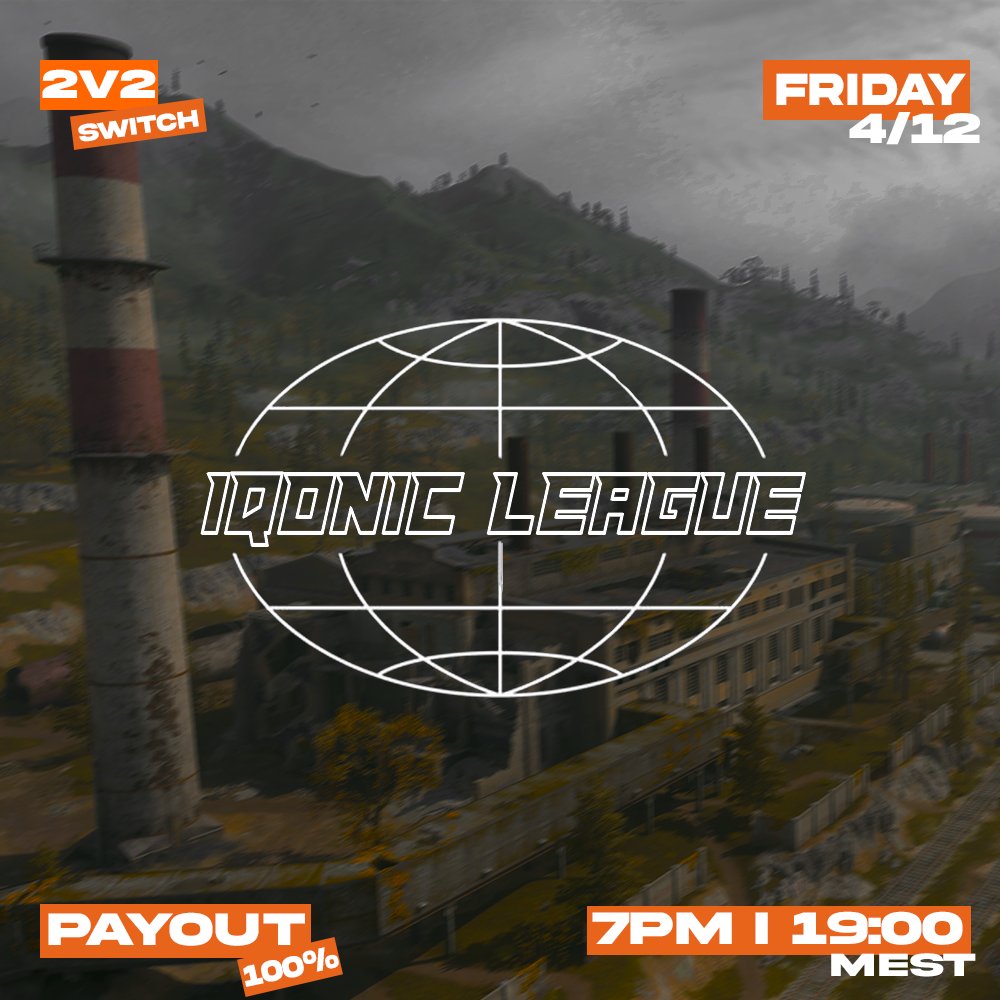 Wir announcen hiermit die Iqonic League, zum start hosten wir ein "All Skill" 2vs2 Switch.

Comment for form

Wheelspin by twitch.tv/delikxdir

🎟️| 15€ pro Spieler
🔄| Endless Respins
📅| Freitag, 12. April - 19:00 Uhr
👥| All Skill