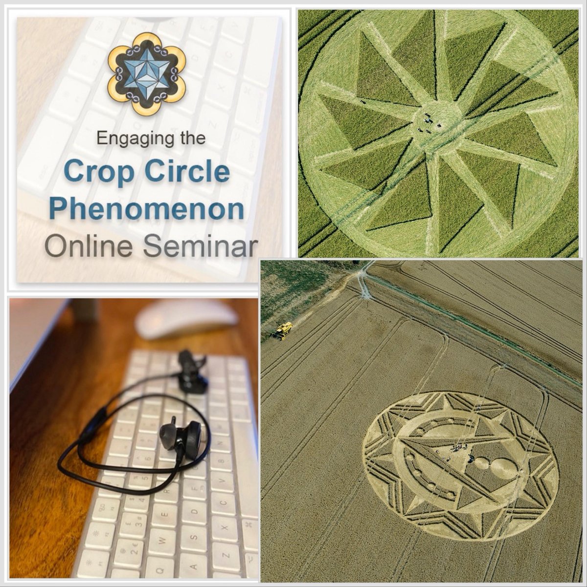 Engaging the Crop Circle Phenomenon: Online Seminar. Hosted & presented by Karen Alexander @Karenalexphi & Prof. Jonathan-Paul DeVierville. Sundays: Apr 28, May 12, May 26, Jun 2, 2024. 2-hr sessions 6-8pm UK time. £75.00. temporarytemples.co.uk/event/etccp-sy…