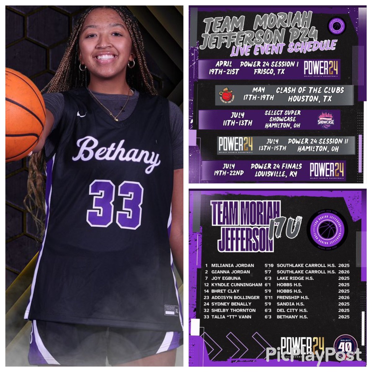 College Coaches make sure you come check out 6’3” Forward @taliavann with @TeamMoJeff Power24 17U team out! The schedule is on the Flyer Let’s run it!!!#God1st🙏🏾 @skyvannatic @ZyaLiv @PBRhoops @MMBR_CoachGBell @BrandonClayPSB #Power24 @TezDumars