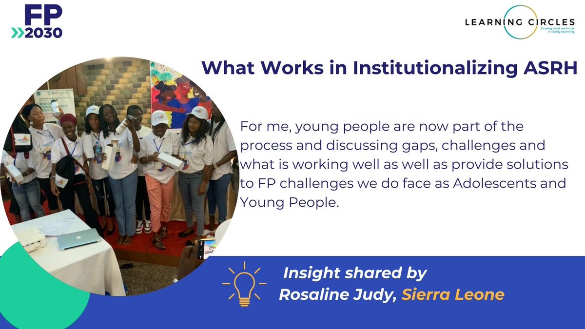 🎉 We're shaking things up with #learningcircles to explore Institutionalizing AYSRH in programming. 📚 Here are some of the insights we're uncovering from young minds on what's working well @AmrefICD @fhi360