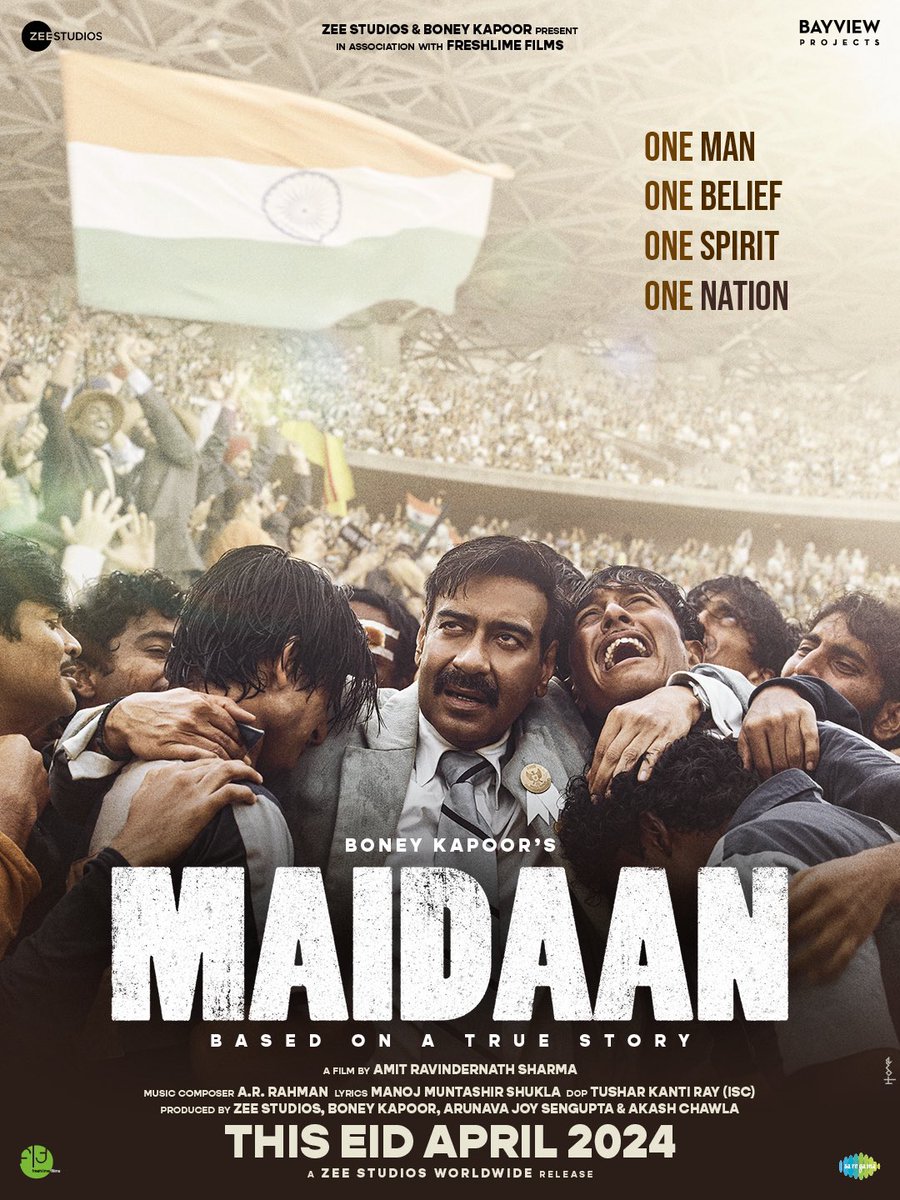 #Maidaan 4/5 - A Well Made Sports Biography Movie. Decent 1st Half, Very Good 2nd Half... Last 60 Mins 🔥👏. Ajay Devgan's Performance 👍. ARR's Background Score Sema. Highly Recommended. MUST WATCH. (PLAYING WITH ENGLISH SUBTITLES IN CHENNAI)