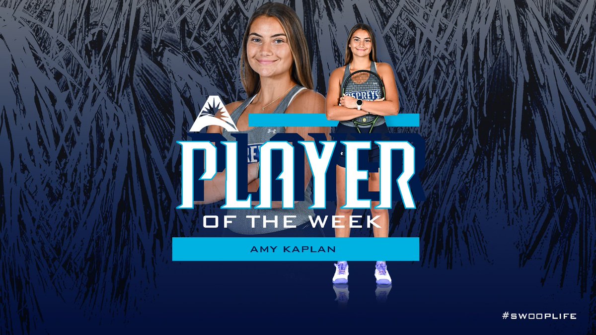 OspreyWTEN's tweet photo. 𝐀𝐒𝐔𝐍 𝐀𝐌𝐘 😎

Amy Kaplan takes down a ranked opponent during a 4-0 weekend between singles and doubles on the road to clinch her first ASUN Player of the Week honor on Wednesday afternoon!

🗞️ >> https://t.co/sPLi0YOiZ9

#SWOOP https://t.co/C0RLLWHYIw