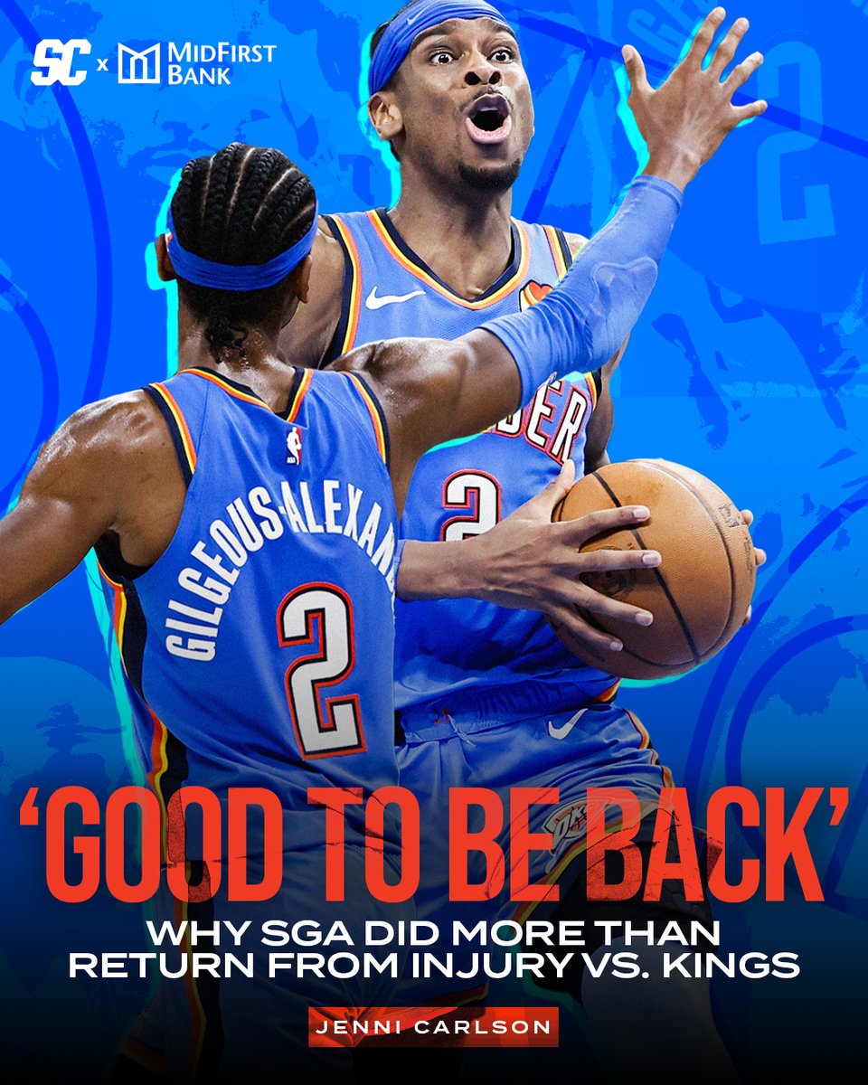 Shai Gilgeous-Alexander didn’t just return from injury Tuesday night. The Thunder superstar reminded the basketball world of his uniqueness. More from @JenniCarlson_OK: ➡️ bit.ly/4aQGCgC Presented by MidFirst Bank.