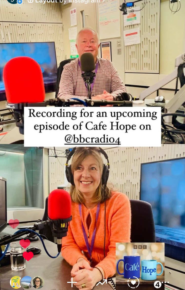 Thank you @BBCRadio4 @rachelburden for a great interview today with me and @BryanBeing for #CafeHope. ❤️