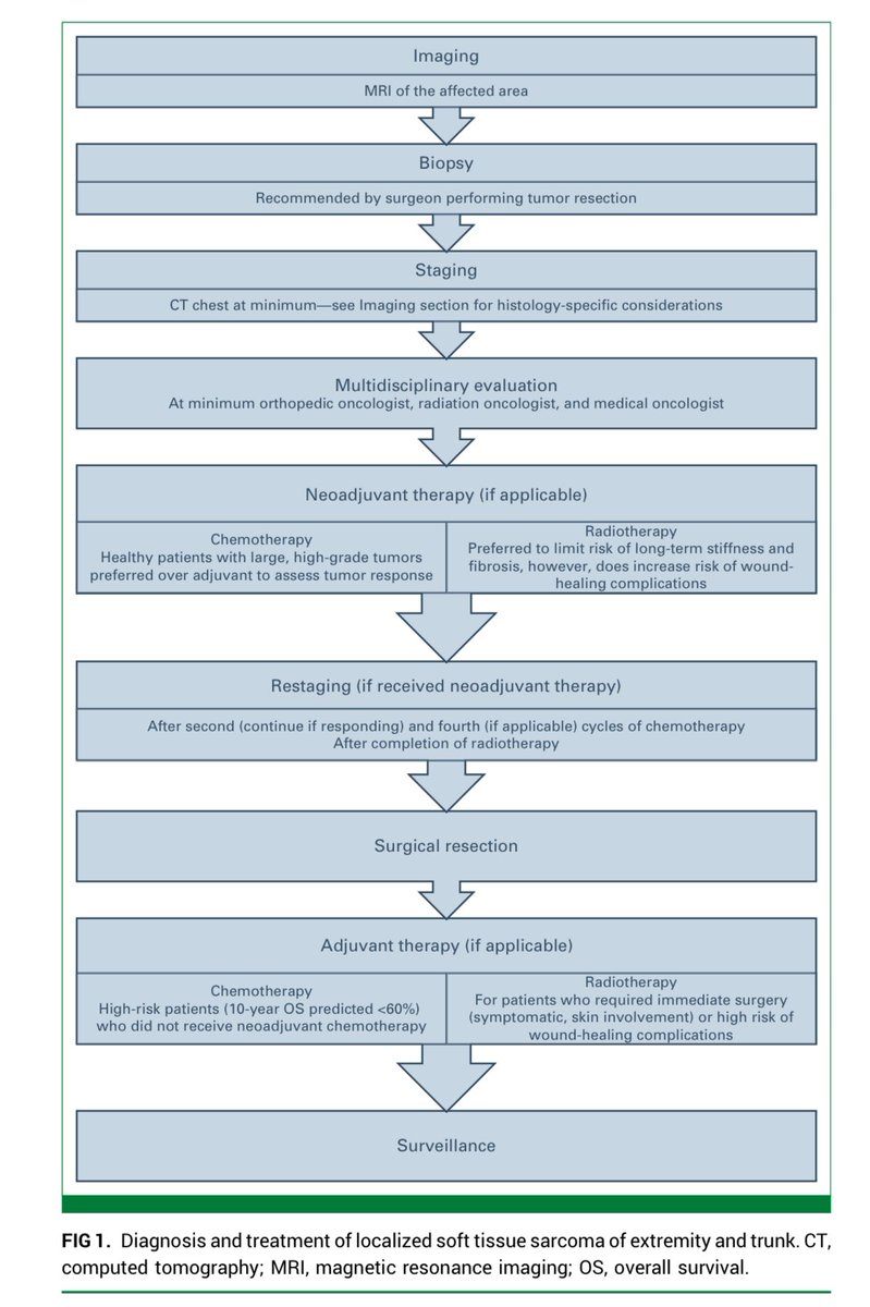 📖 Management of sarcoma
@JCOOP_ASCO 

➡️Imaging
➡️Surgery (biopsy, surgical margin, incidentally found sarcoma, lymph node management, wound healing complications)
➡️Radiotherapy (sequencing, delivery, fractination, brachytherapy)
➡️Systemic therapy (neoadjuvant, adjuvant,…