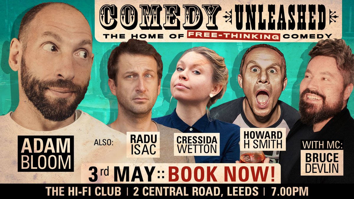 @BruceDevlin and I will be testing the glassware in Leeds again on 3rd May with @raduisac, @adambloomie2 and Howard H Smith for @UnleashedComedy @HiFiClubLeeds tinyurl.com/ynf3pc76