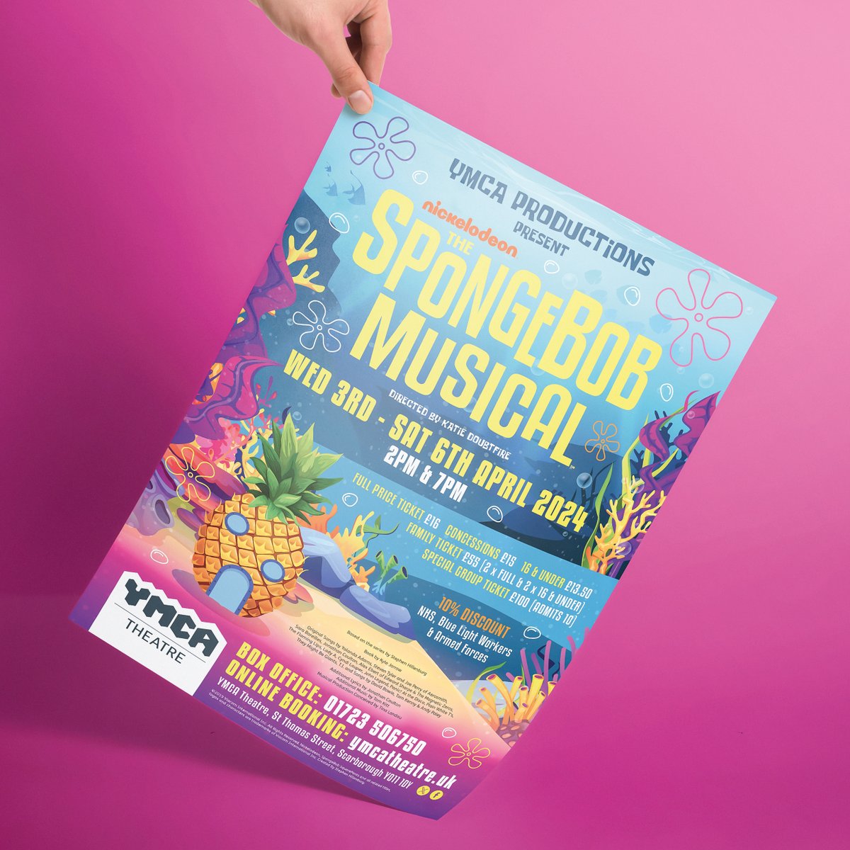 CrescoYorkshire's tweet photo. Marson &amp; Co dove into creativity with YMCA’s SpongeBob Musical, crafting from programmes to socials &amp; more 🌊🍍 Added magic with a fan meet &amp; greet photoshoot! We were blown away by the live talent &amp; energy 🎭 Hats off to the YMCA team! Ready to bring your project to life? 🚀 https://t.co/EHzmATkuc3