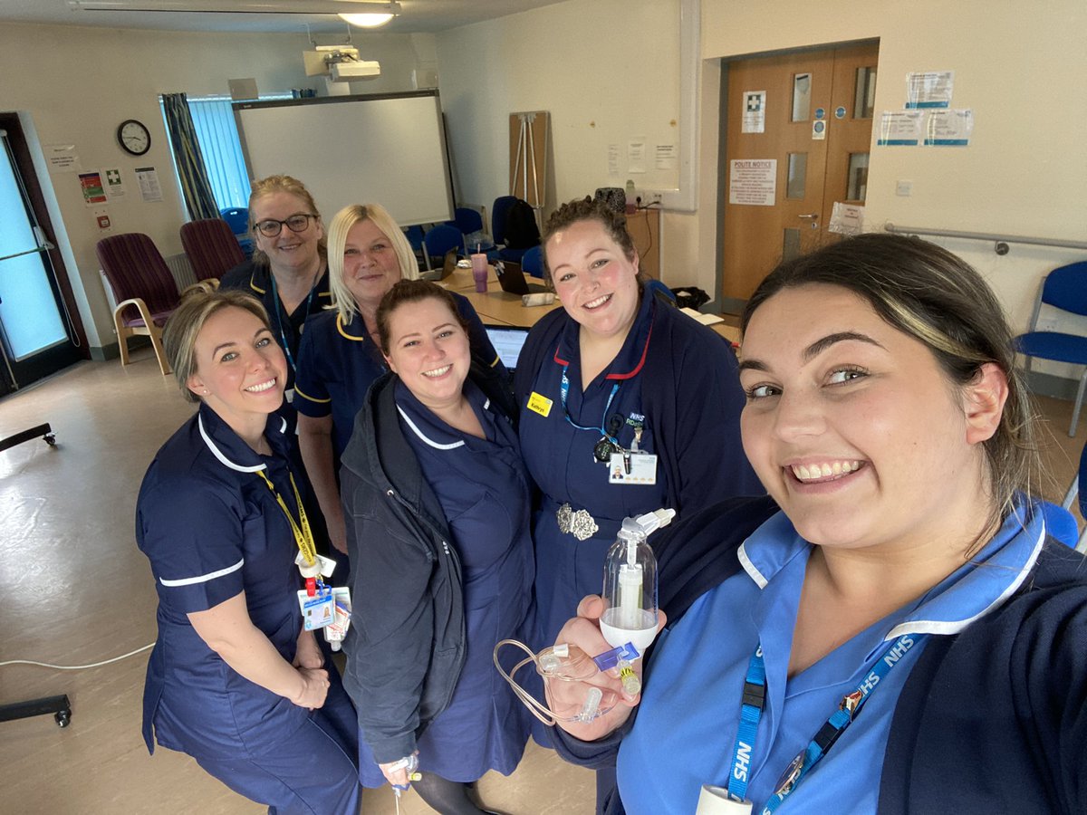 What an exciting day we had today during our team meeting. So much enthusiasm and excitement discussing new products and projects. The community Education Team learning about the new disposable syringe drivers. Visited by our lovely Matron @BebbKathers