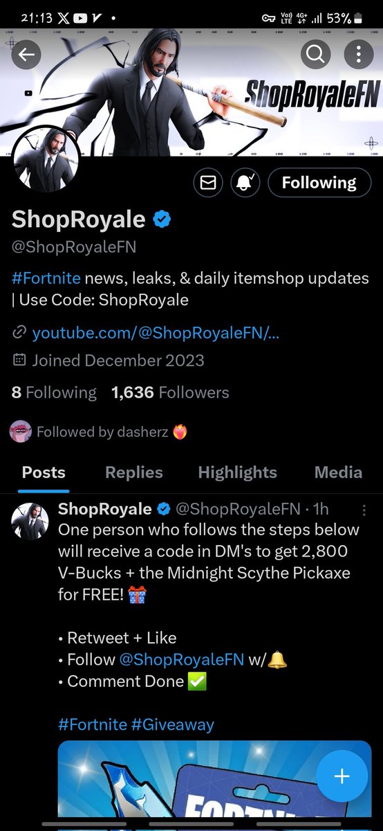 TPGRCM's tweet photo. @ShopRoyaleFN Hi
All done
Thans https://t.co/fAiSHtjS4Q