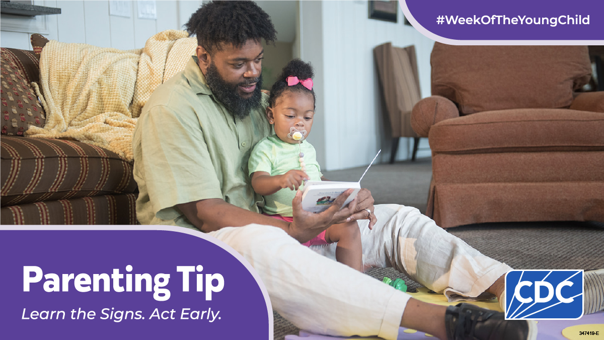 #ParentingTipoftheDay: Reading to your child every day can help encourage their development. CDC’s Learn the Signs. Act Early. program has FREE children’s books that include what to look for as your child grows: cdc.gov/amazingbooks #WOYC24