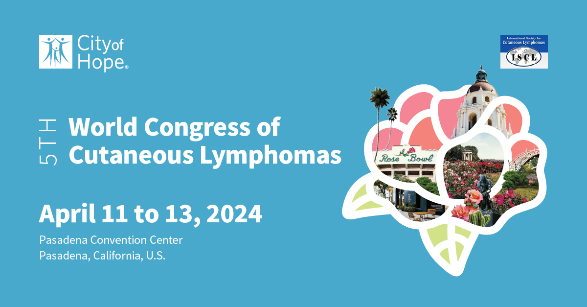 The 5th World Congress of Cutaneous Lymphomas is here! We’re looking forward to in-depth dialogue, lectures and poster sessions to help increase understanding of the various aspects of cutaneous lymphomas. We hope to see you there. Learn more: cme.cityofhope.org/content/5th-wo…