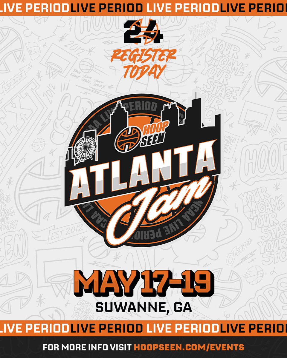 The only NCAA Live Period (for ALL collegiate levels) is May 17-19 and for HoopSeen, the live period lives at the Atlanta Jam. Join us at the legendary Suwanee Sports Academy. Non Division I colleges - FREE ADMISSION! Travel teams register here: hoopseen.com/georgia/events…