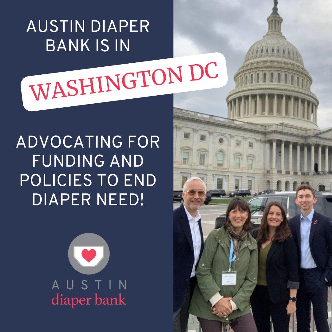 ADB is in DC!😃 Our Executive Director Holly McDaniel is in DC this week for @diapernetwork's Lobby Days! Joined by diaper leaders such as @TXDIAPERBANK & @HopeSupplyCoNTX, Holly advocates for federal funding & policies to help #EndDiaperNeed nationwide. #NDBNLobbyDays24