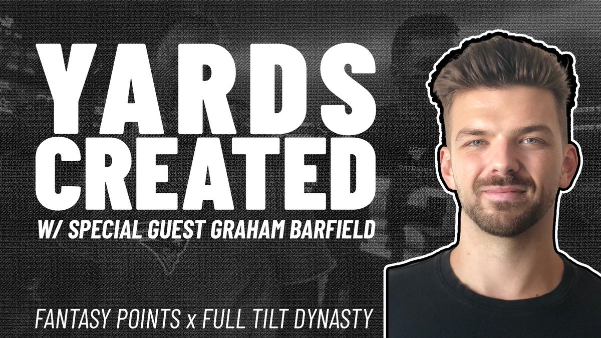 ICYMI, we had .@GrahamBarfield on last night to preview the return of Yards Created. We also went through some sleepers and what we have learned with this year's class of RBs. This is must-listen content for. open.spotify.com/episode/3zBT2G…