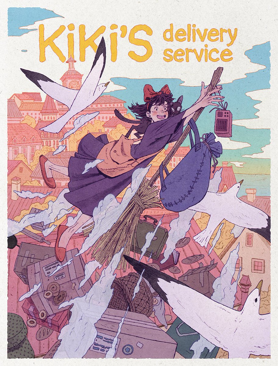 Impressive poster for Kiki's Delivery Service by @mart_apreliy #KikisDeliveryService #Ghibli