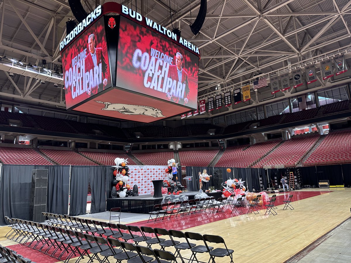 They’re getting Bud Walton Arena ready for Coach Cal