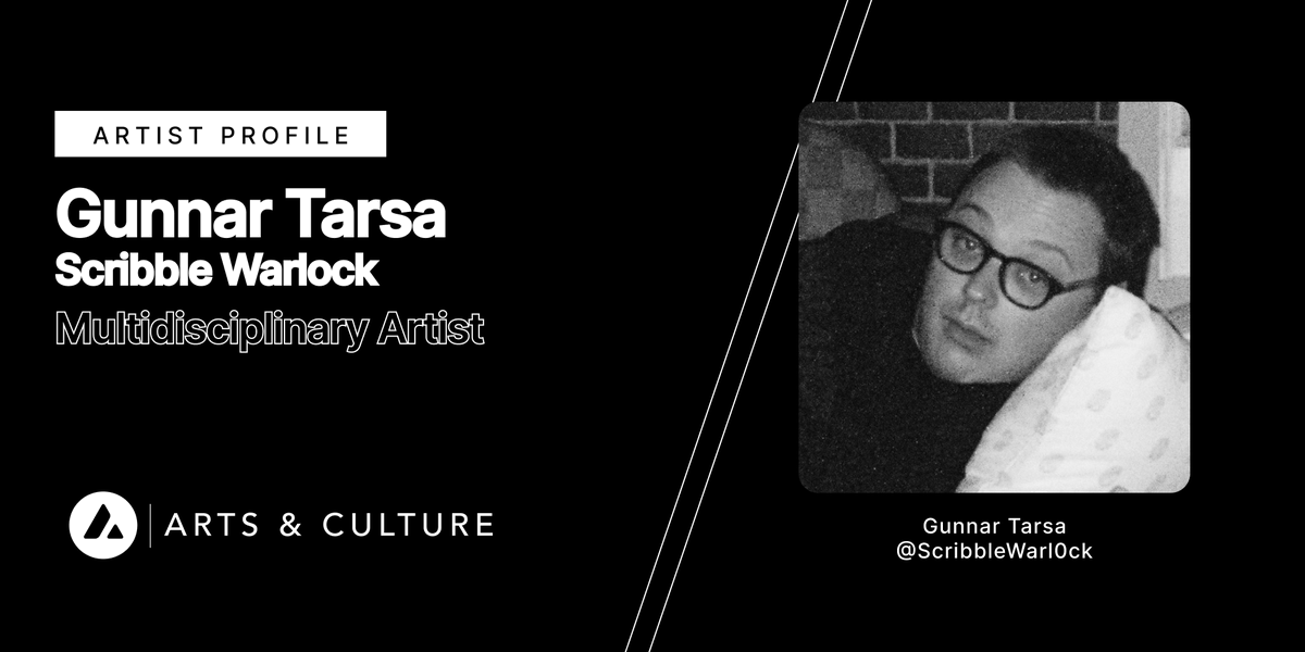 Scribble Warlock, also known as Gunnar Tarsa (@ScribbleWarl0ck), describes his journey into art as involuntary, driven by an insatiable creative hunger. An intrinsic part of his life, exploring art's fundamental role in our experiences remains a major theme in his work.
